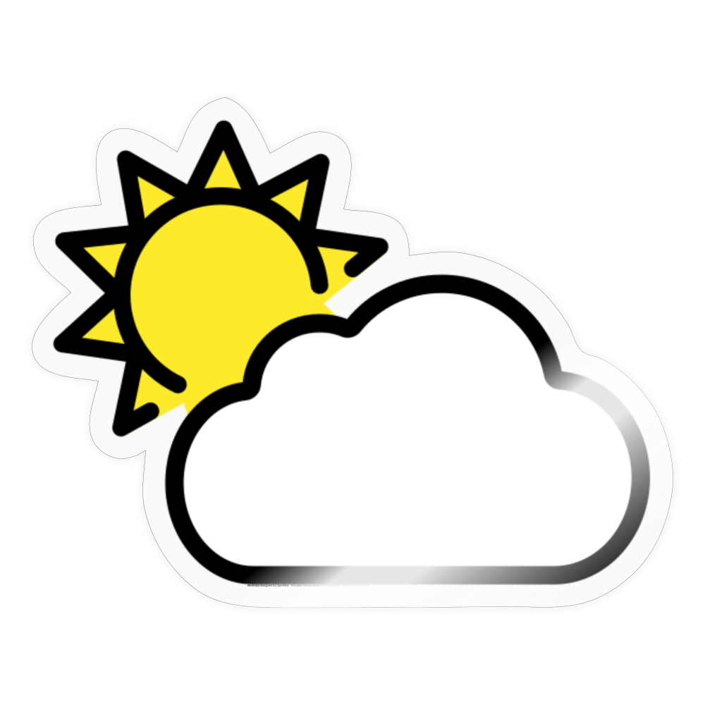 Sun Behind Large Cloud Moji Sticker - Emoji.Express - transparent glossy