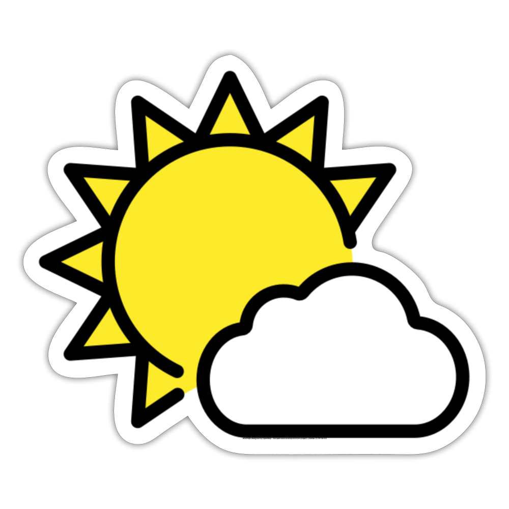 Sun Behind Small Cloud Moji Sticker - Emoji.Express - white matte