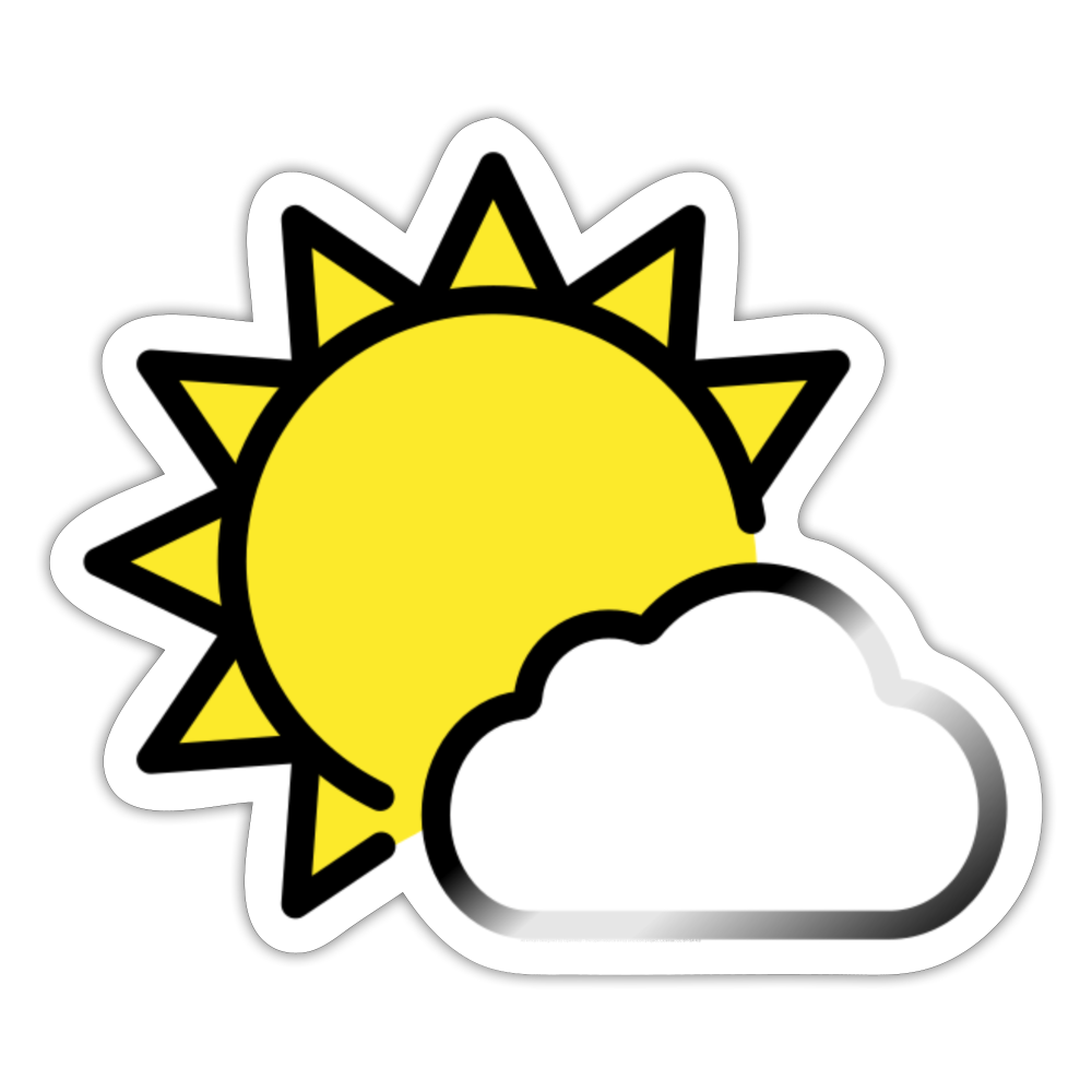 Sun Behind Small Cloud Moji Sticker - Emoji.Express - white glossy