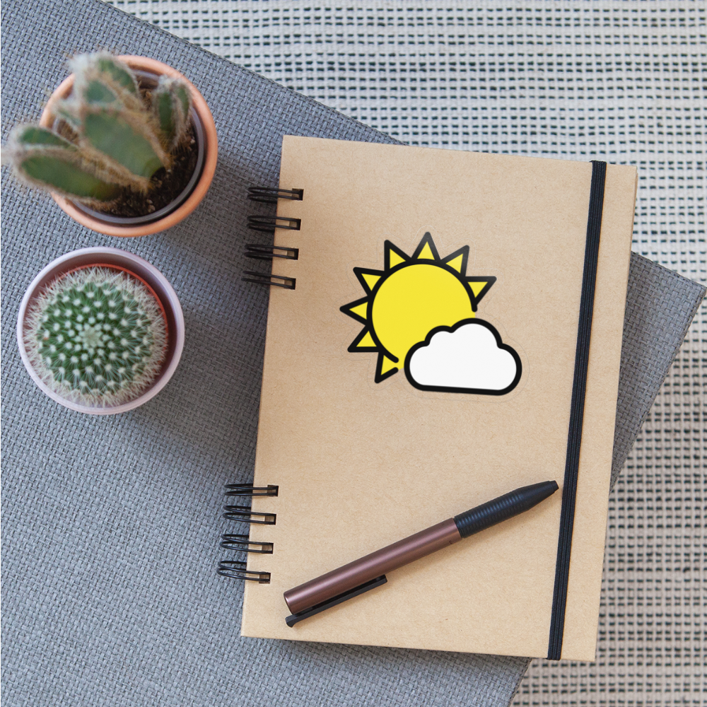 Sun Behind Small Cloud Moji Sticker - Emoji.Express - transparent glossy