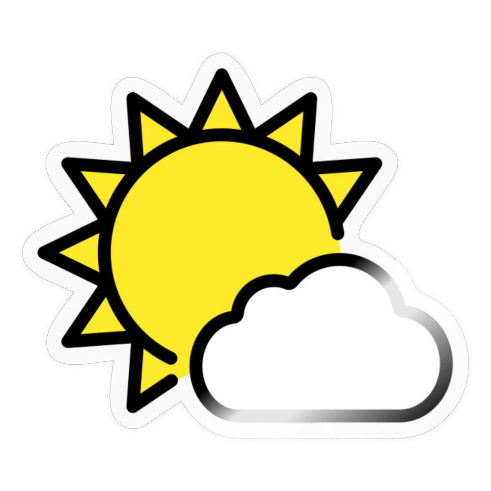 Sun Behind Small Cloud Moji Sticker - Emoji.Express - transparent glossy