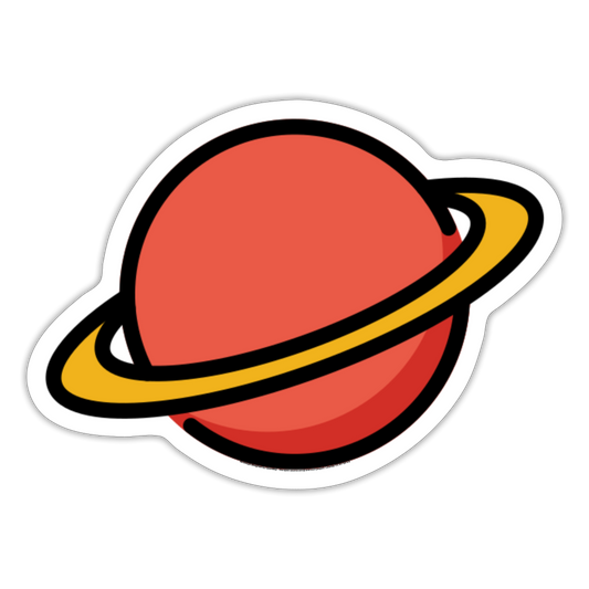 Ringed Planet Moji Sticker - Emoji.Express - white matte