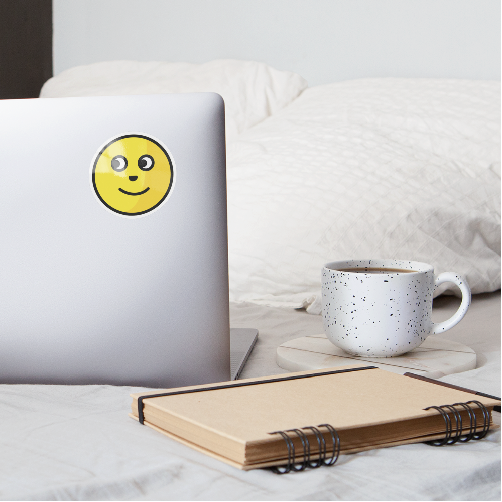 Full Moon Face Moji Sticker - Emoji.Express - white glossy