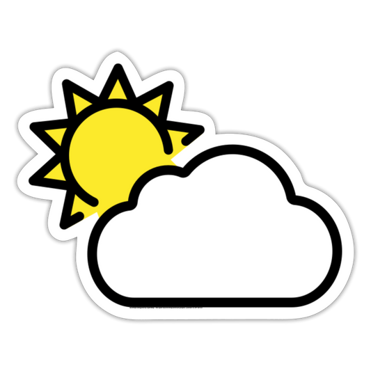 Sun Behind Cloud Moji Sticker - Emoji.Express - white matte