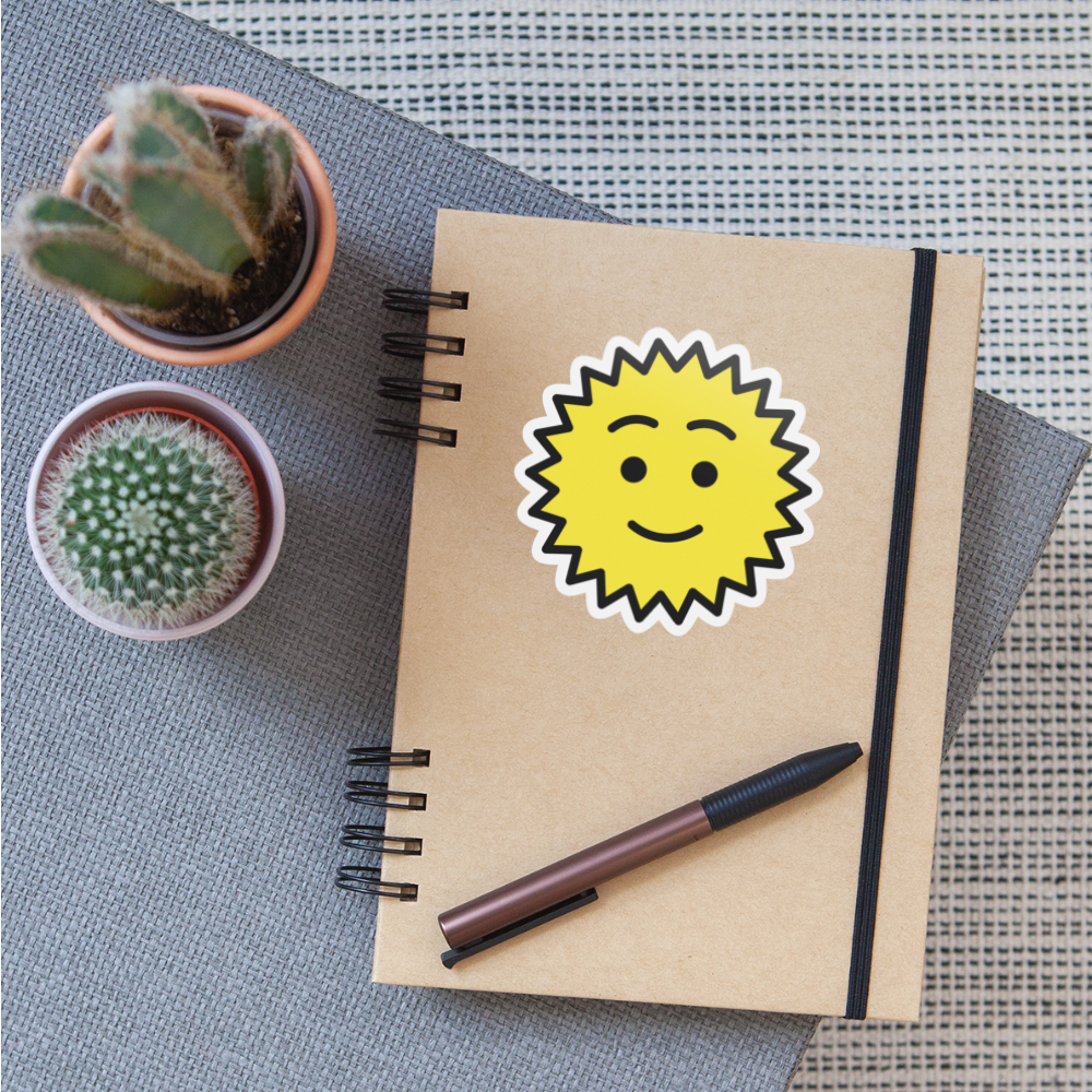 Sun with Face Moji Sticker - Emoji.Express - white matte