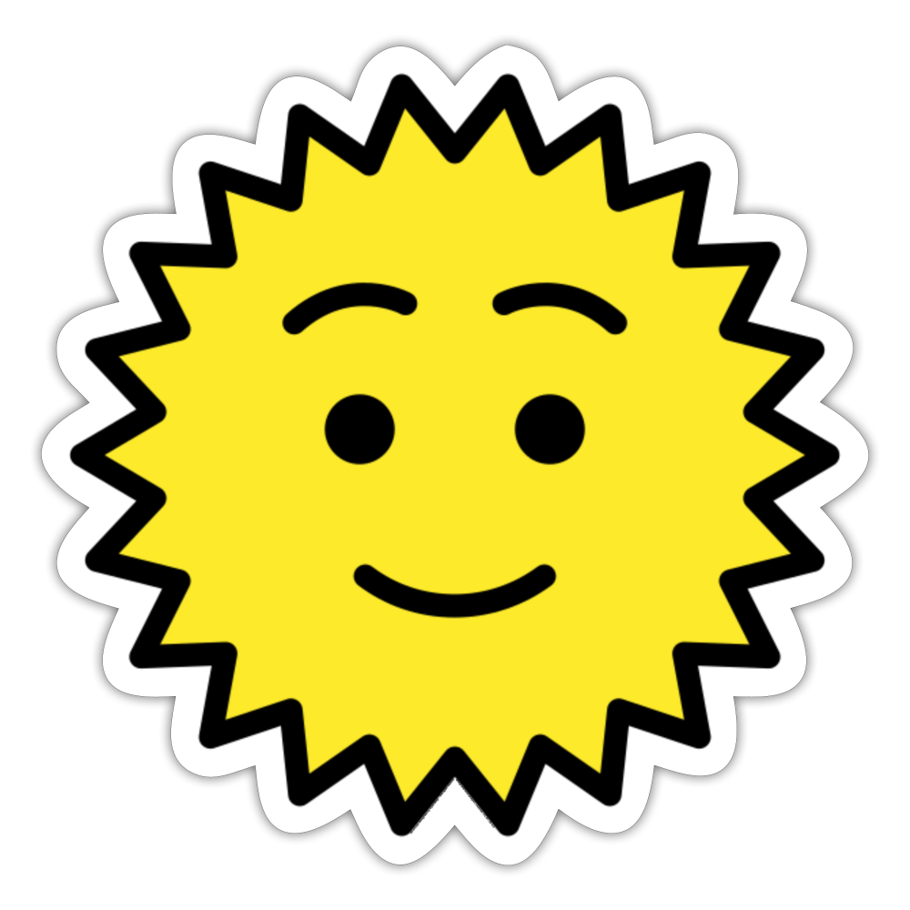 Sun with Face Moji Sticker - Emoji.Express - white matte