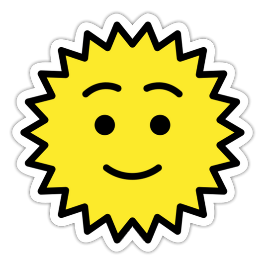 Sun with Face Moji Sticker - Emoji.Express - white matte