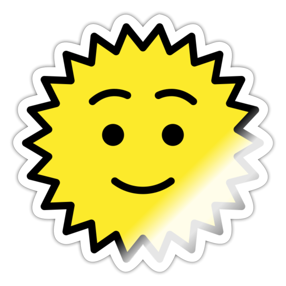 Sun with Face Moji Sticker - Emoji.Express - white glossy