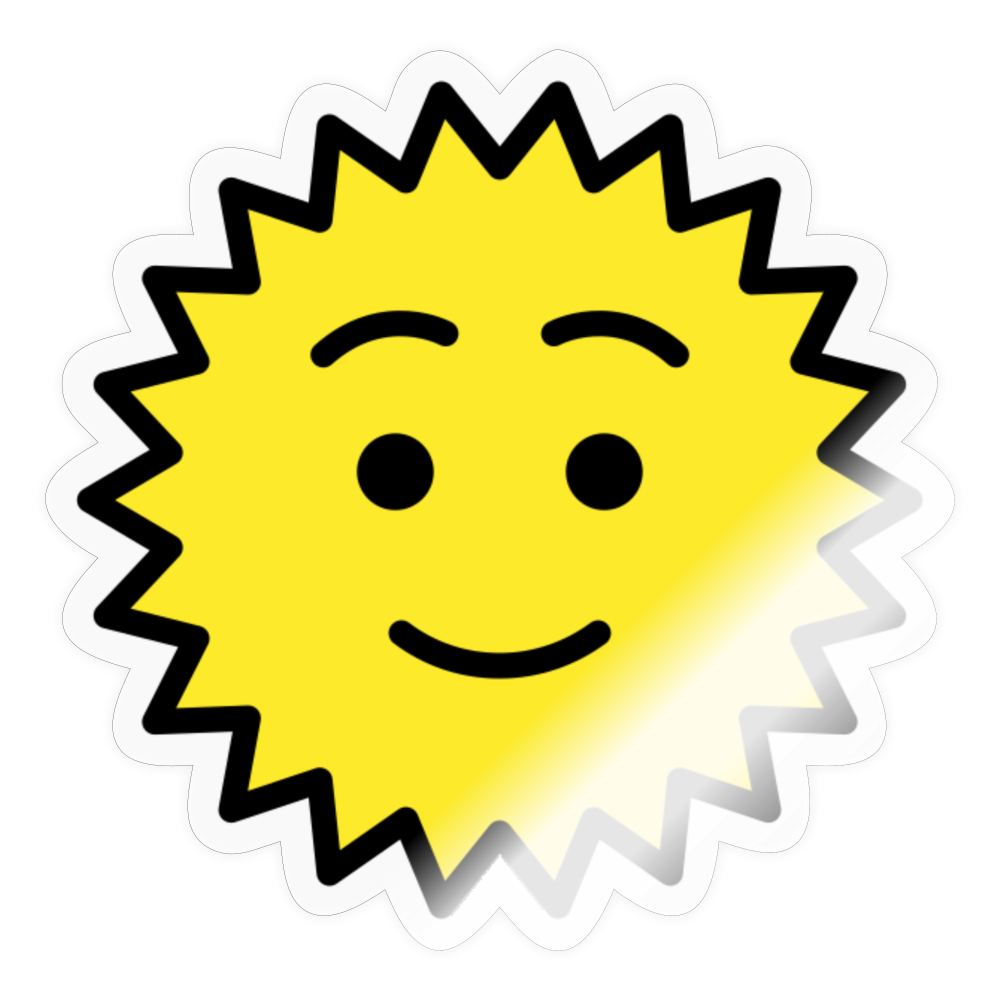 Sun with Face Moji Sticker - Emoji.Express - transparent glossy