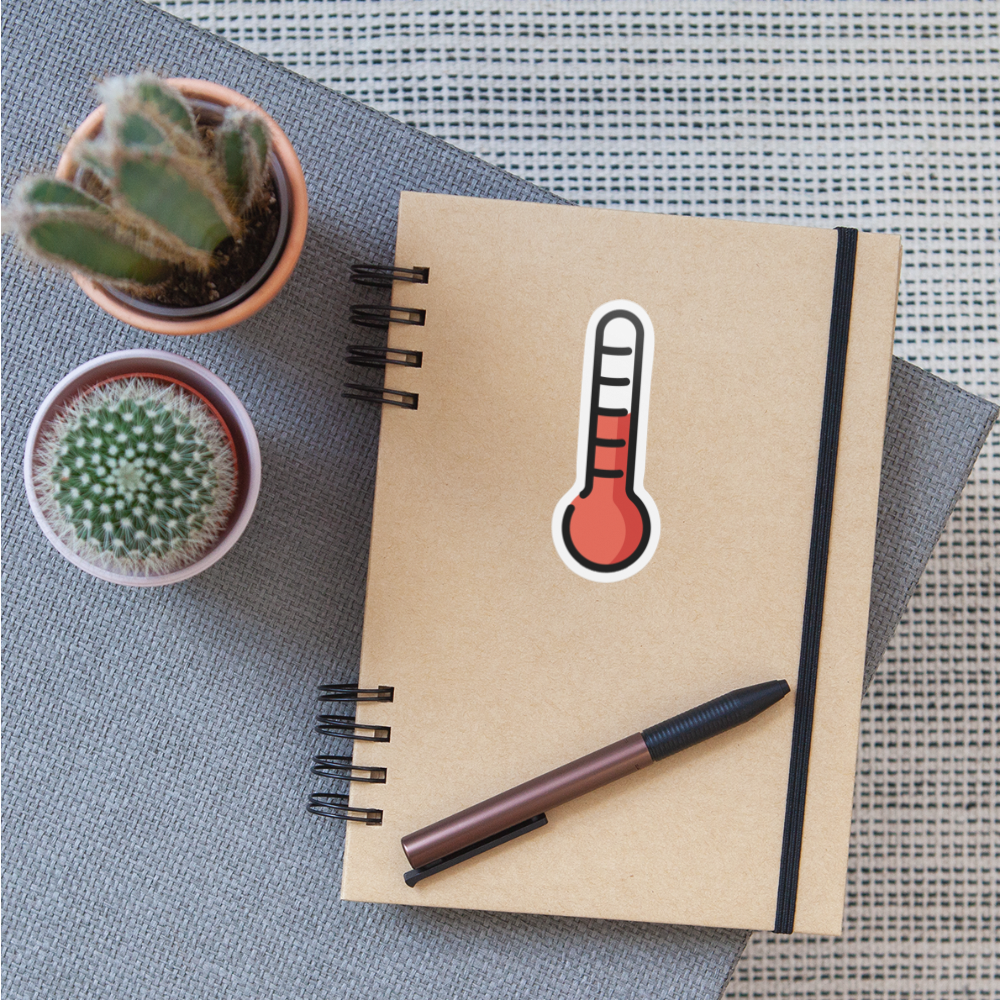 Thermometer Moji Sticker - Emoji.Express - white matte