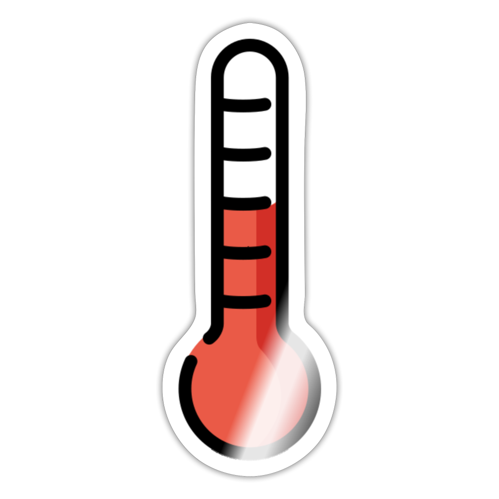 Thermometer Moji Sticker - Emoji.Express - white glossy