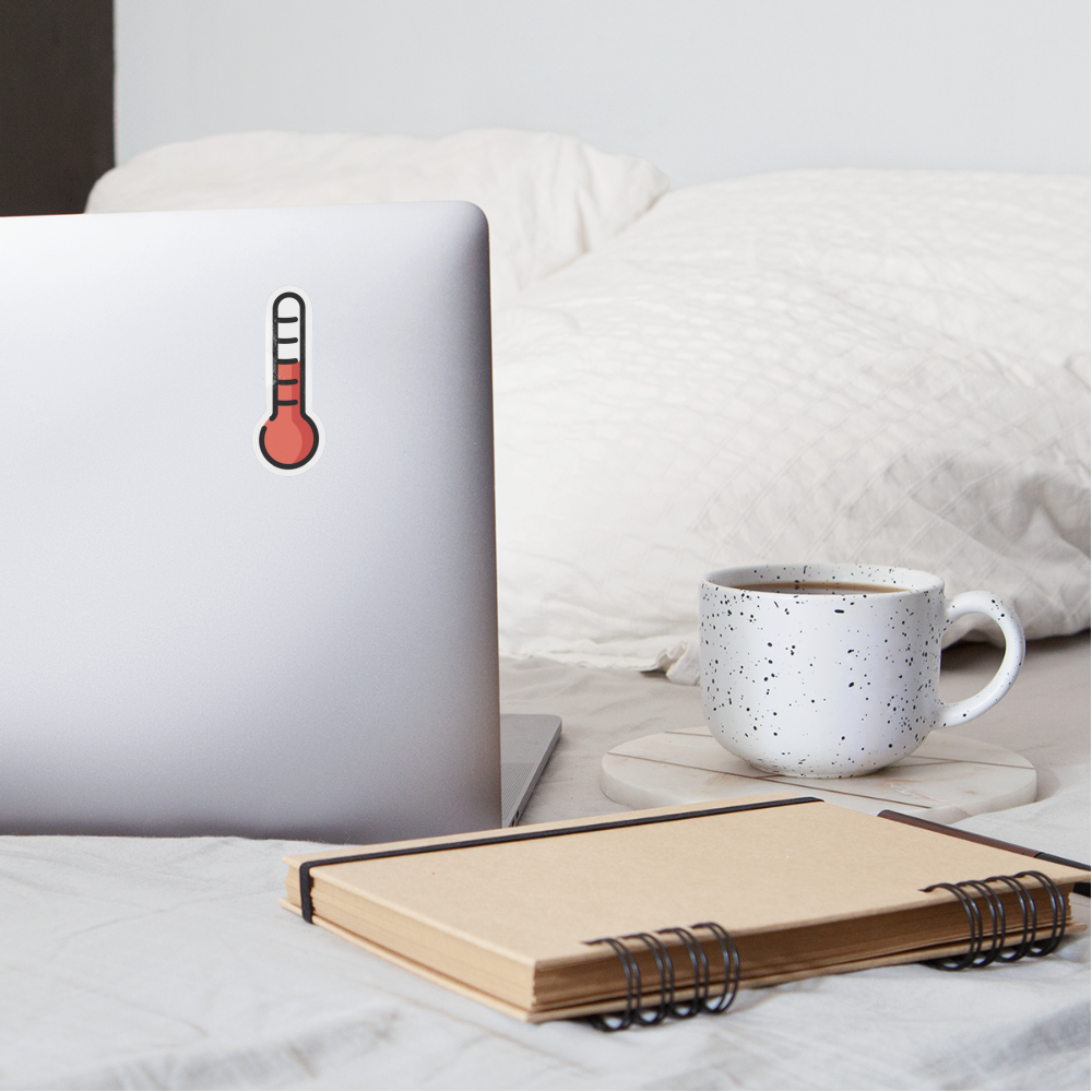 Thermometer Moji Sticker - Emoji.Express - white glossy