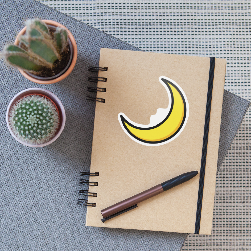 Crescent Moon Moji Sticker - Emoji.Express - white matte