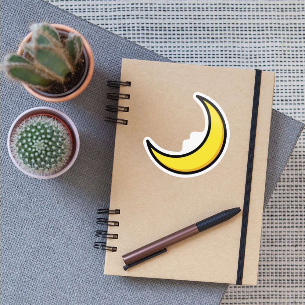 Crescent Moon Moji Sticker - Emoji.Express - white glossy