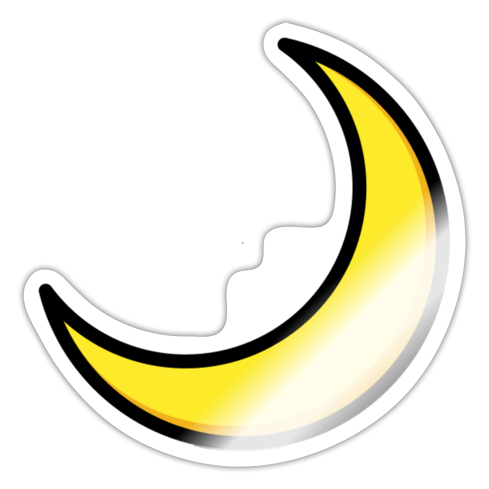 Crescent Moon Moji Sticker - Emoji.Express - white glossy