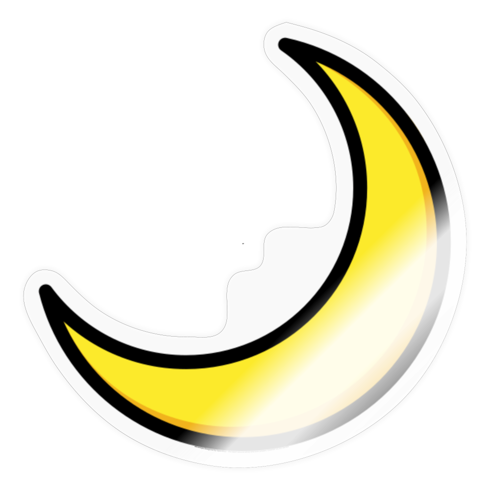 Crescent Moon Moji Sticker - Emoji.Express - transparent glossy