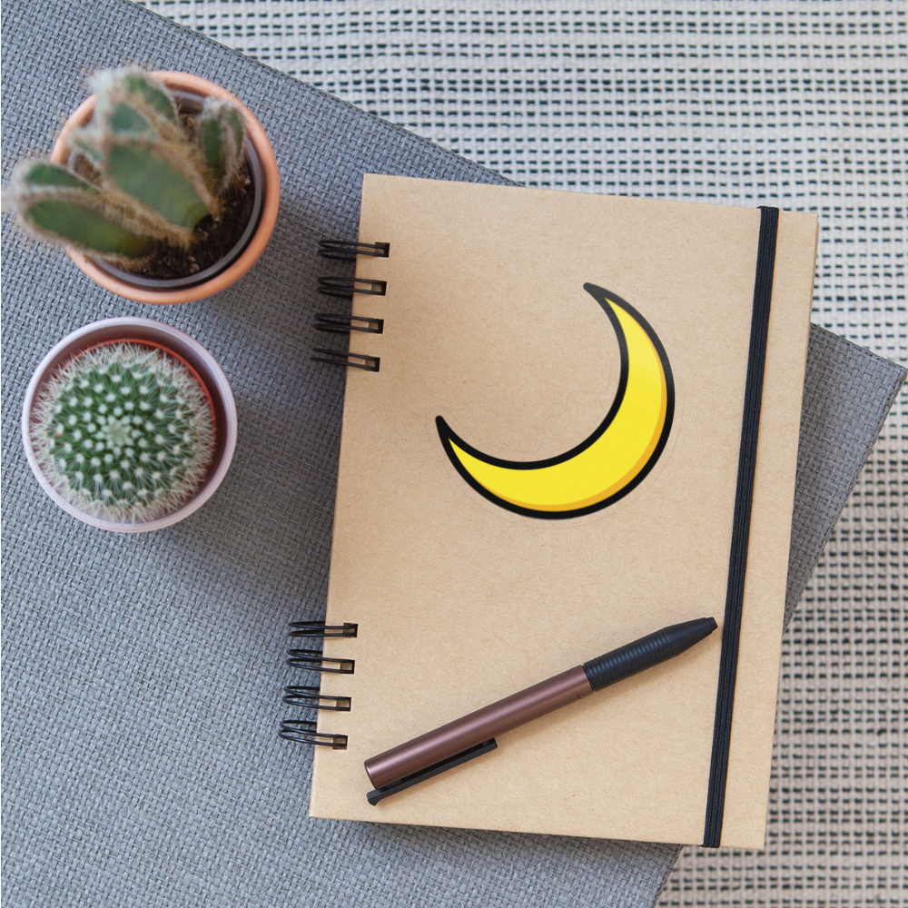 Crescent Moon Moji Sticker - Emoji.Express - transparent glossy