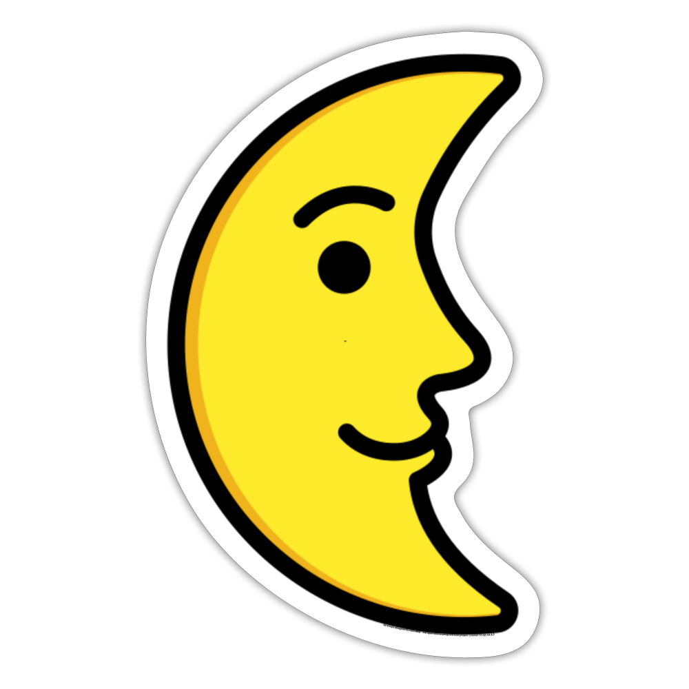 Last Quarter Moon Face Moji Sticker - Emoji.Express - white matte