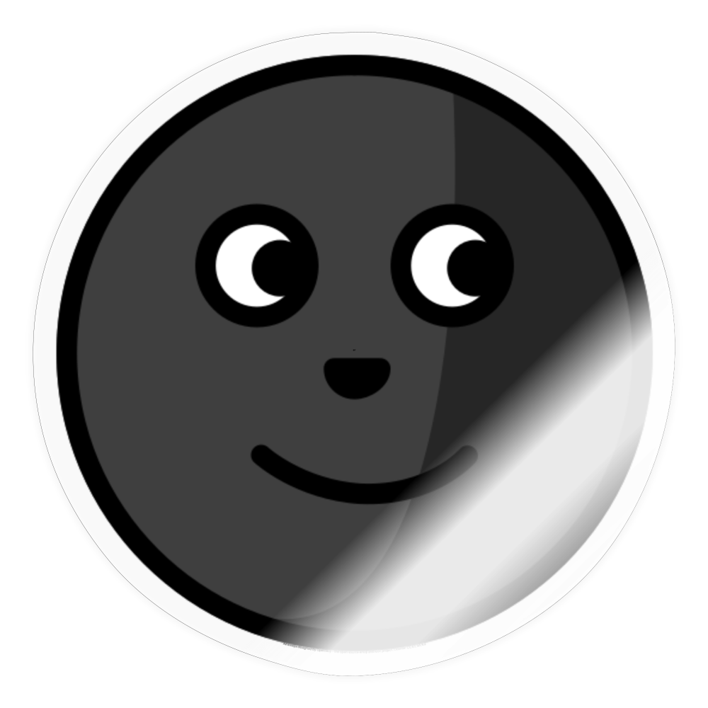 New Moon Face Moji Sticker - Emoji.Express - transparent glossy