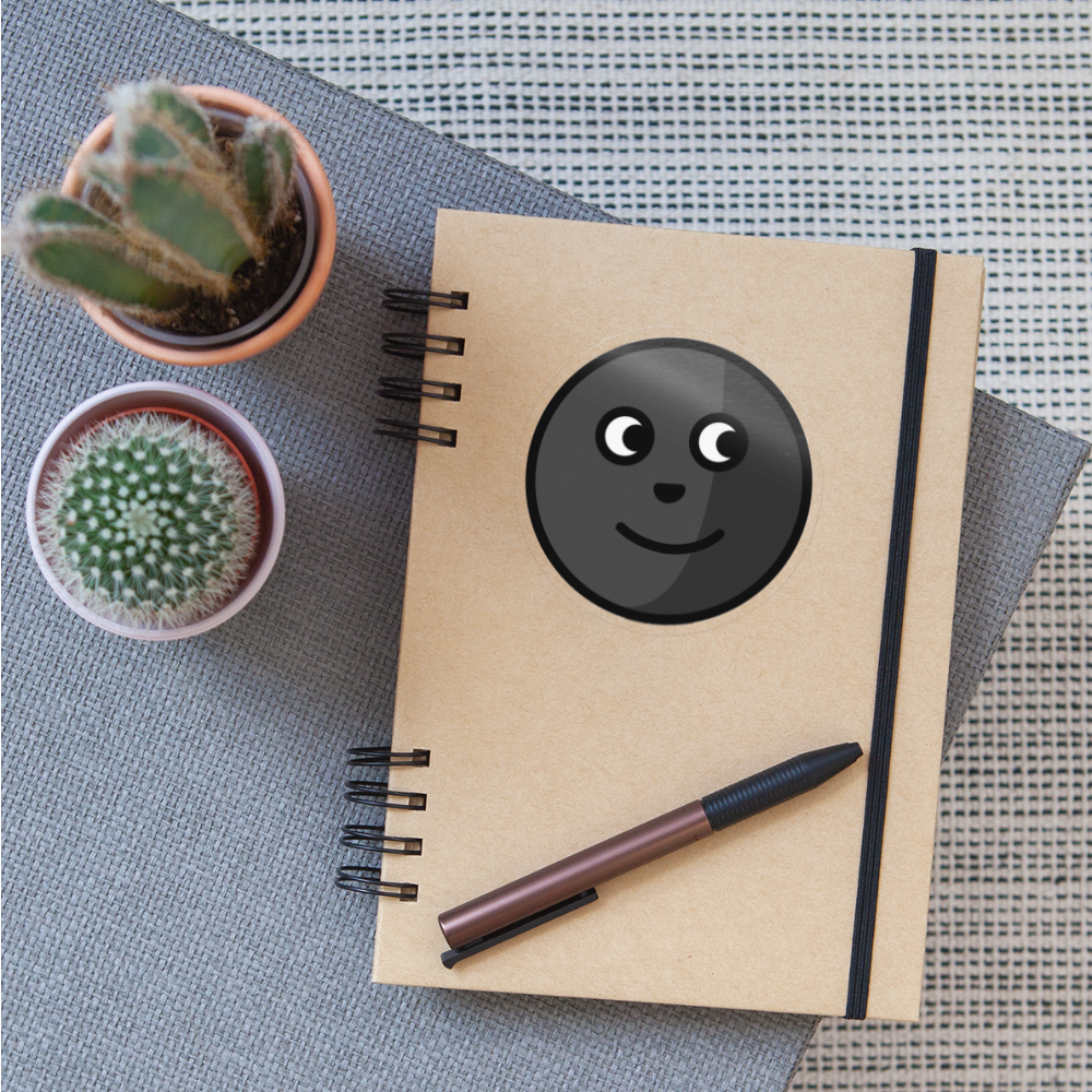 New Moon Face Moji Sticker - Emoji.Express - transparent glossy