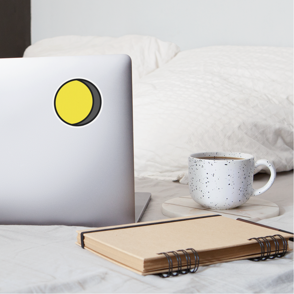 Waning Gibbous Moon Moji Sticker - Emoji.Express - white matte