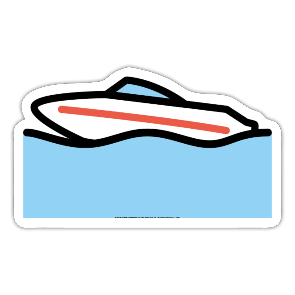 Speedboat Moji Sticker - Emoji.Express - white matte