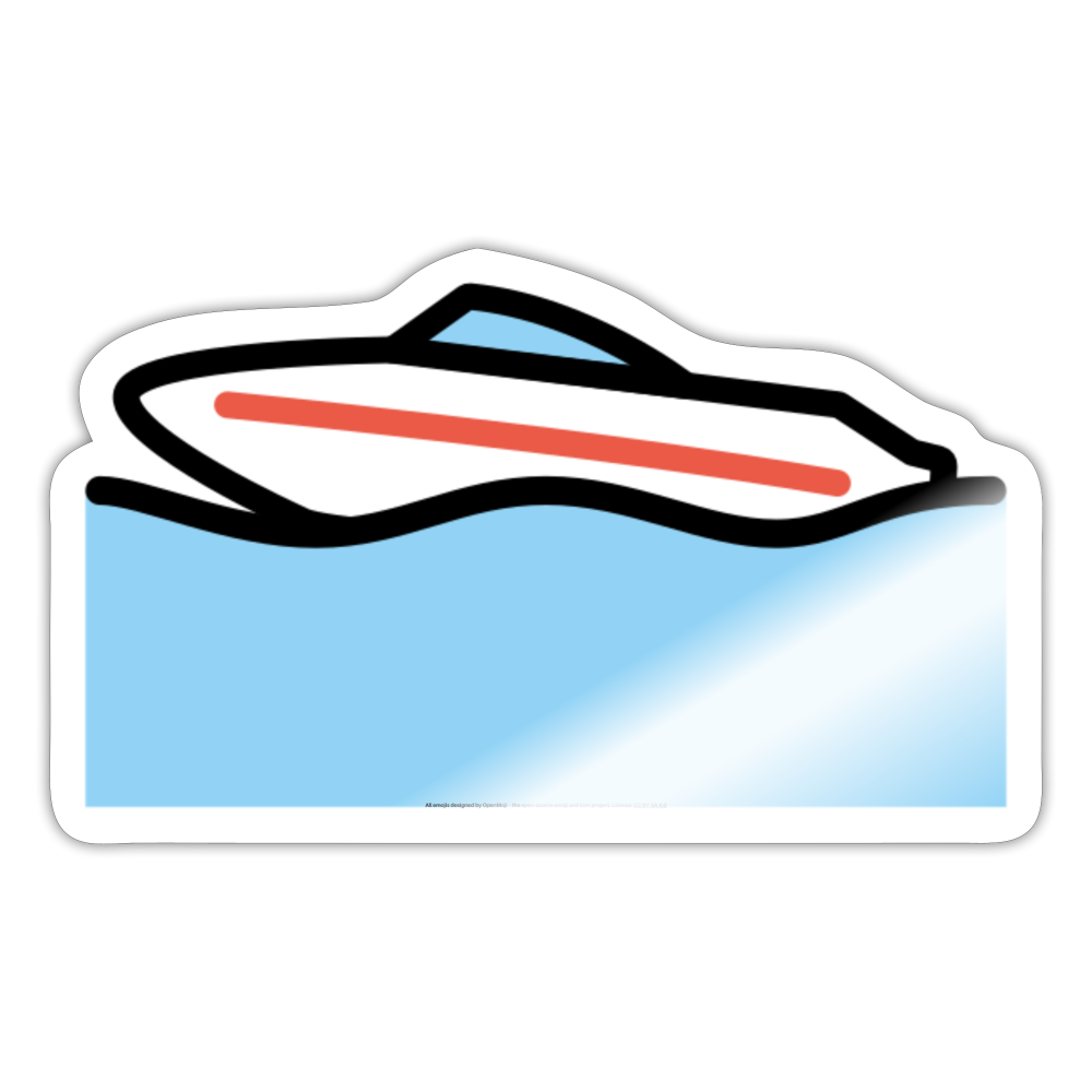 Speedboat Moji Sticker - Emoji.Express - white glossy