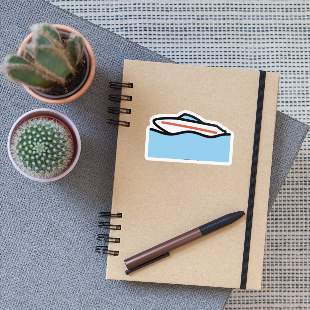 Speedboat Moji Sticker - Emoji.Express - white glossy