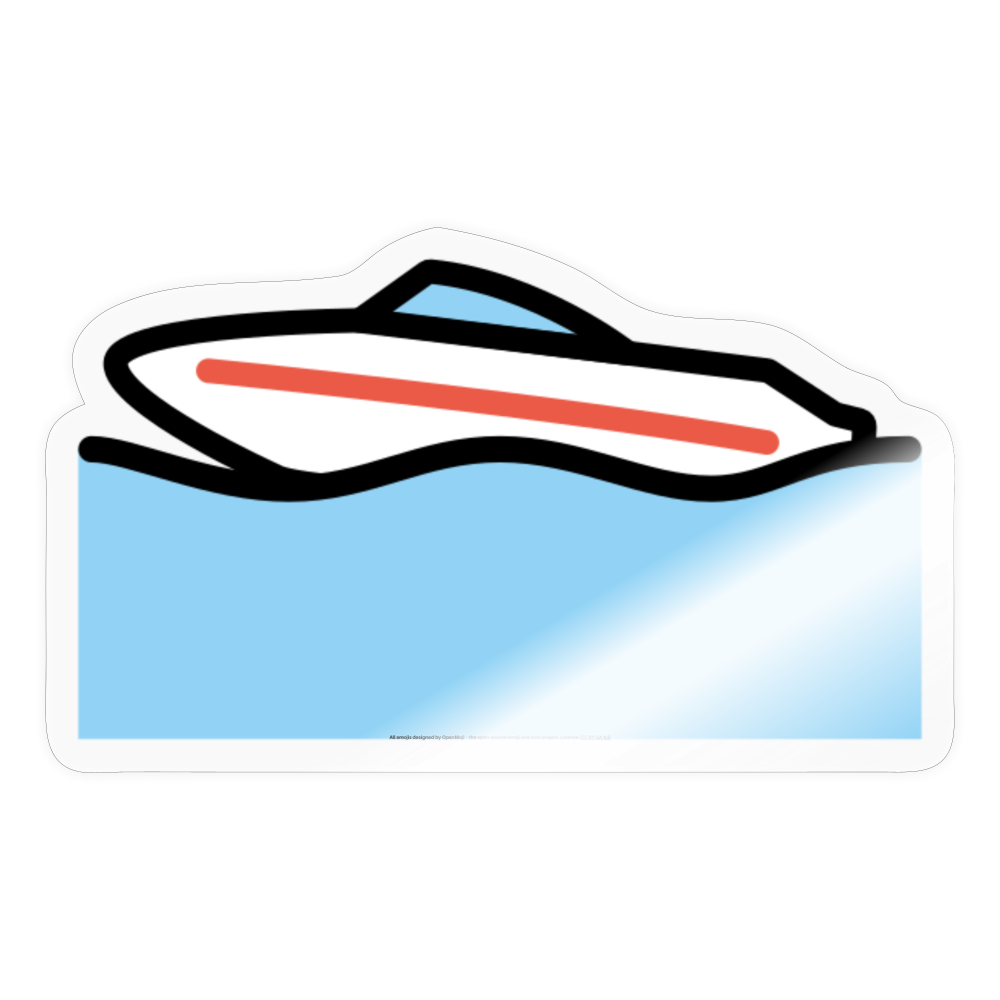 Speedboat Moji Sticker - Emoji.Express - transparent glossy