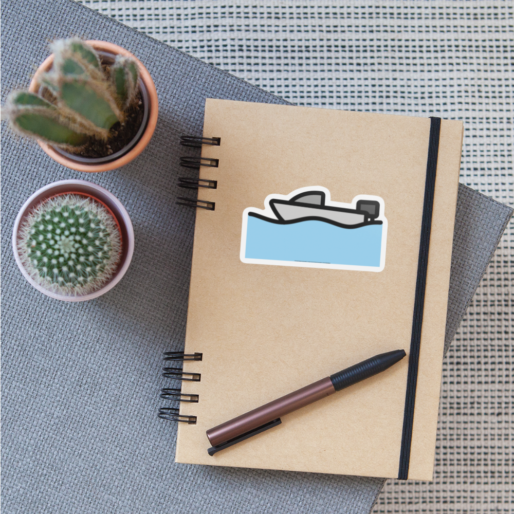 Motor Boat Moji Sticker - Emoji.Express - white matte