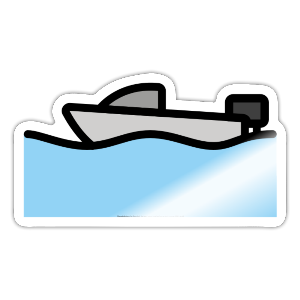 Motor Boat Moji Sticker - Emoji.Express - white glossy