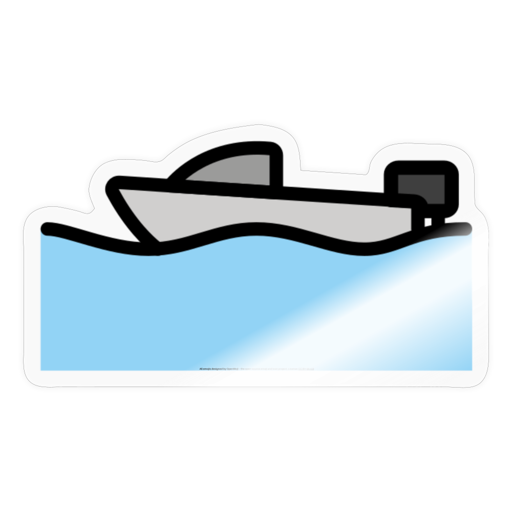 Motor Boat Moji Sticker - Emoji.Express - transparent glossy