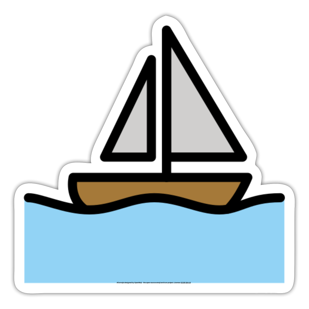 Sailboat Moji Sticker - Emoji.Express - white matte