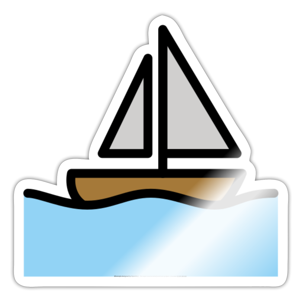 Sailboat Moji Sticker - Emoji.Express - white glossy