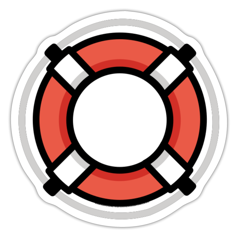 Ring Buoy Moji Sticker - Emoji.Express - white matte