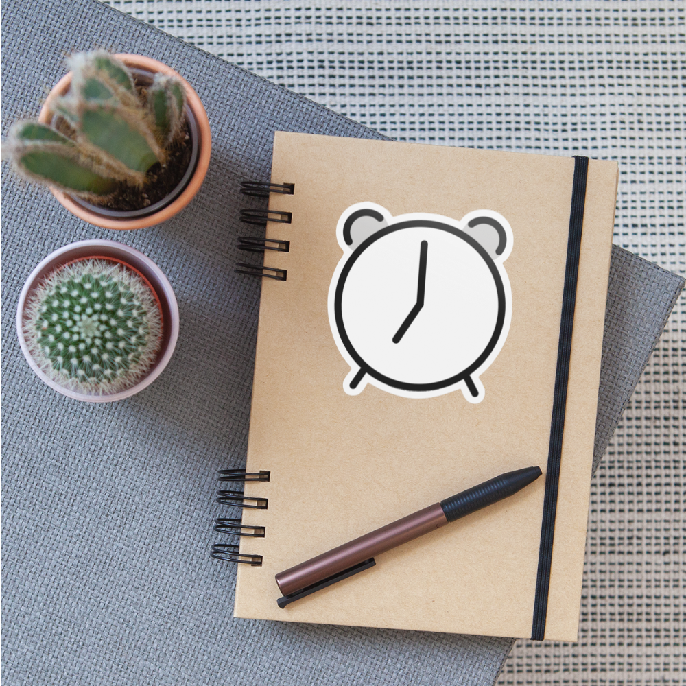 Alarm Clock Moji Sticker - Emoji.Express - white matte