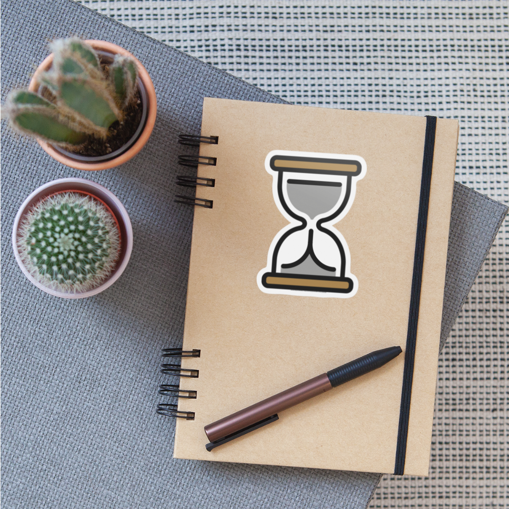 Hourglass Not Done Moji Sticker - Emoji.Express - white matte