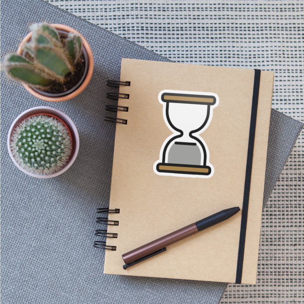 Hourglass Done Moji Sticker - Emoji.Express - white matte