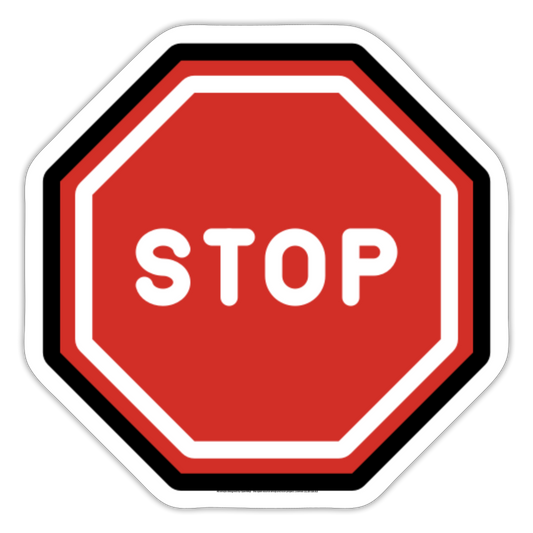 Stop Sign Moji Sticker - Emoji.Express - white matte