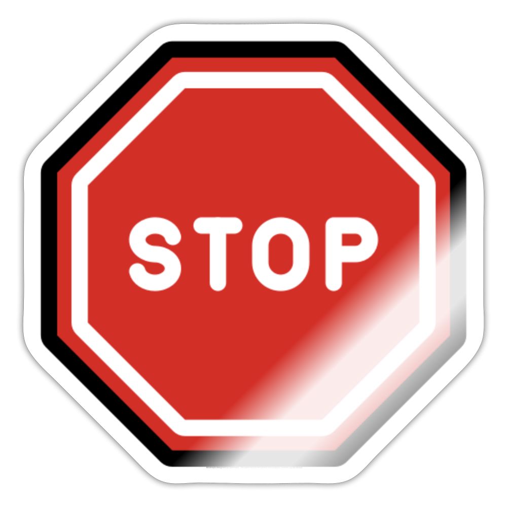 Stop Sign Moji Sticker - Emoji.Express - white glossy