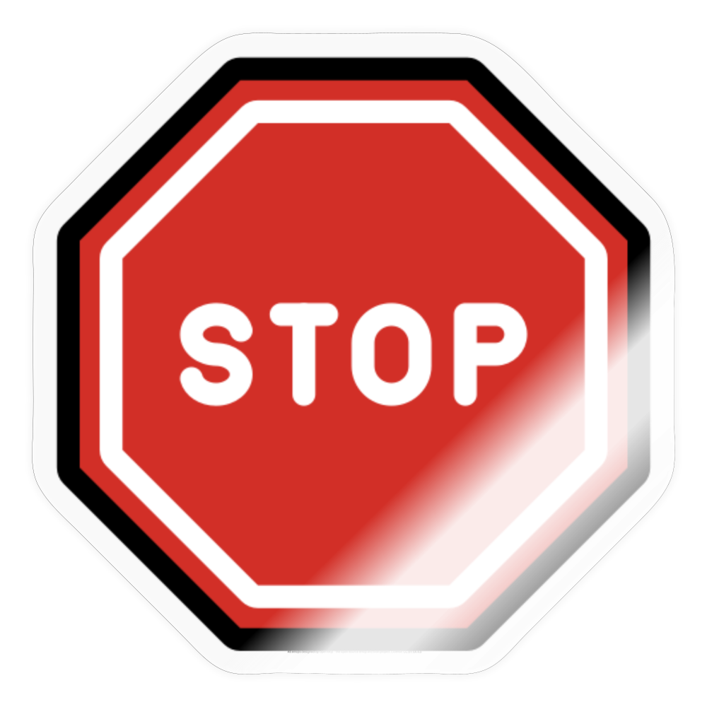 Stop Sign Moji Sticker - Emoji.Express - transparent glossy