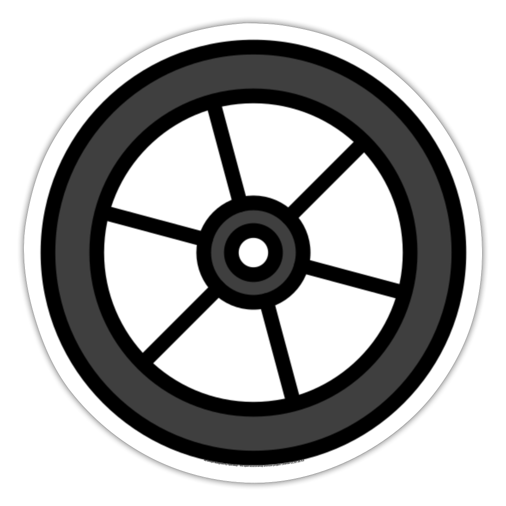 Wheel Moji Sticker - Emoji.Express - white matte