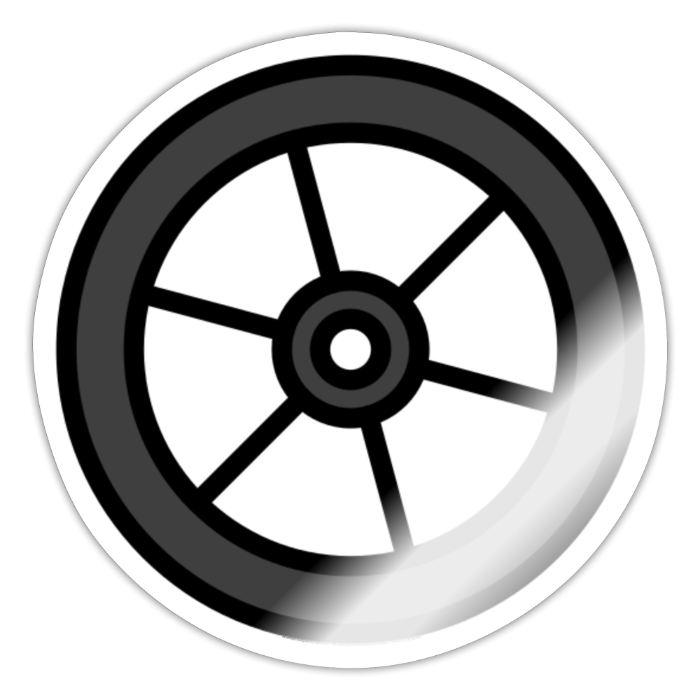 Wheel Moji Sticker - Emoji.Express - white glossy