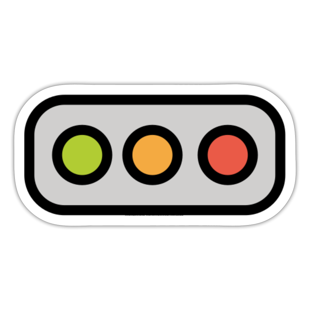 Horizontal Traffic Light Moji Sticker - Emoji.Express - white matte