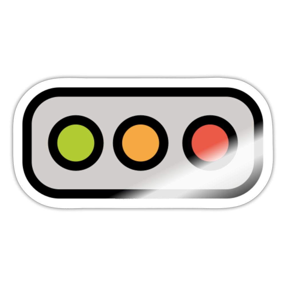 Horizontal Traffic Light Moji Sticker - Emoji.Express - white glossy