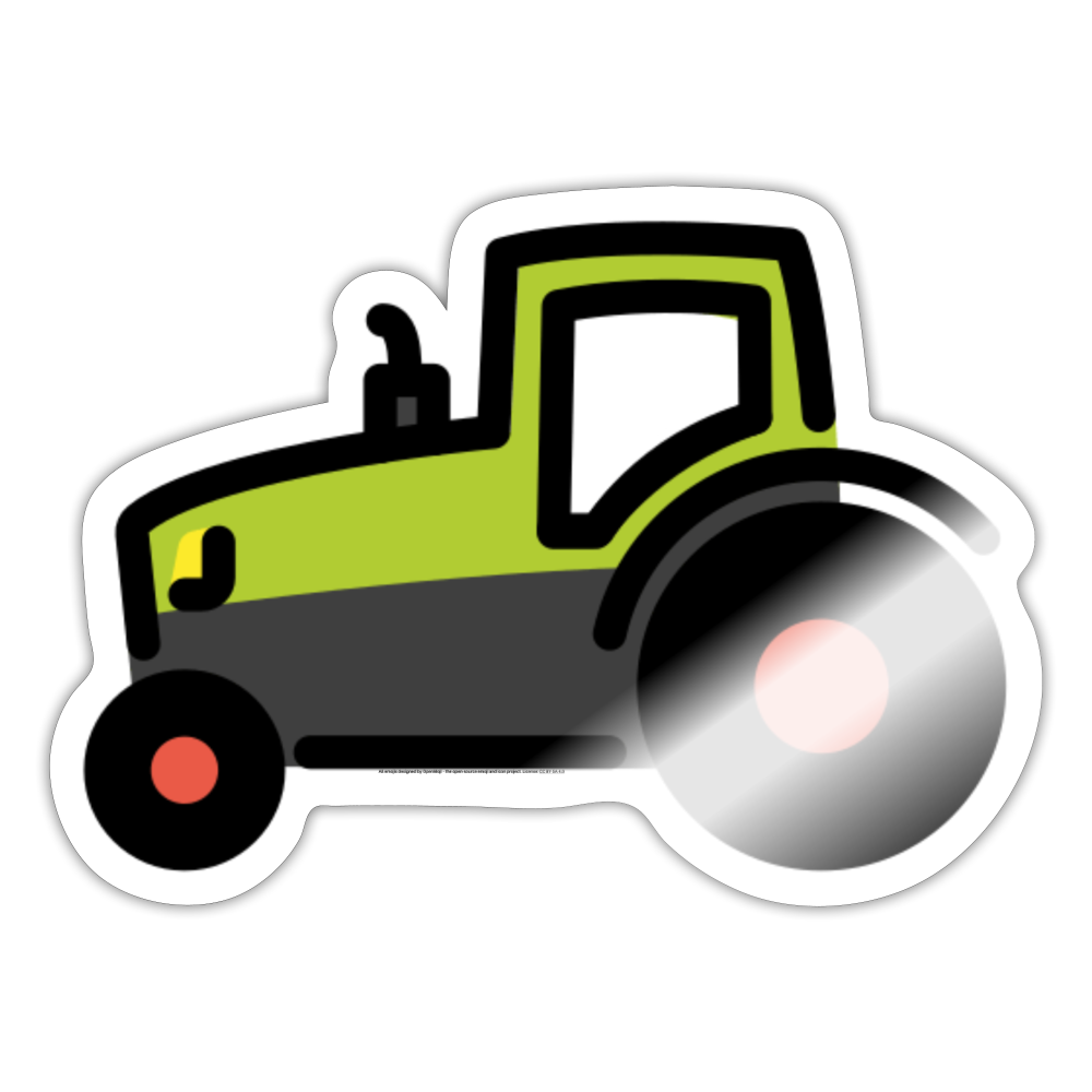 Tractor Moji Sticker - Emoji.Express - white glossy