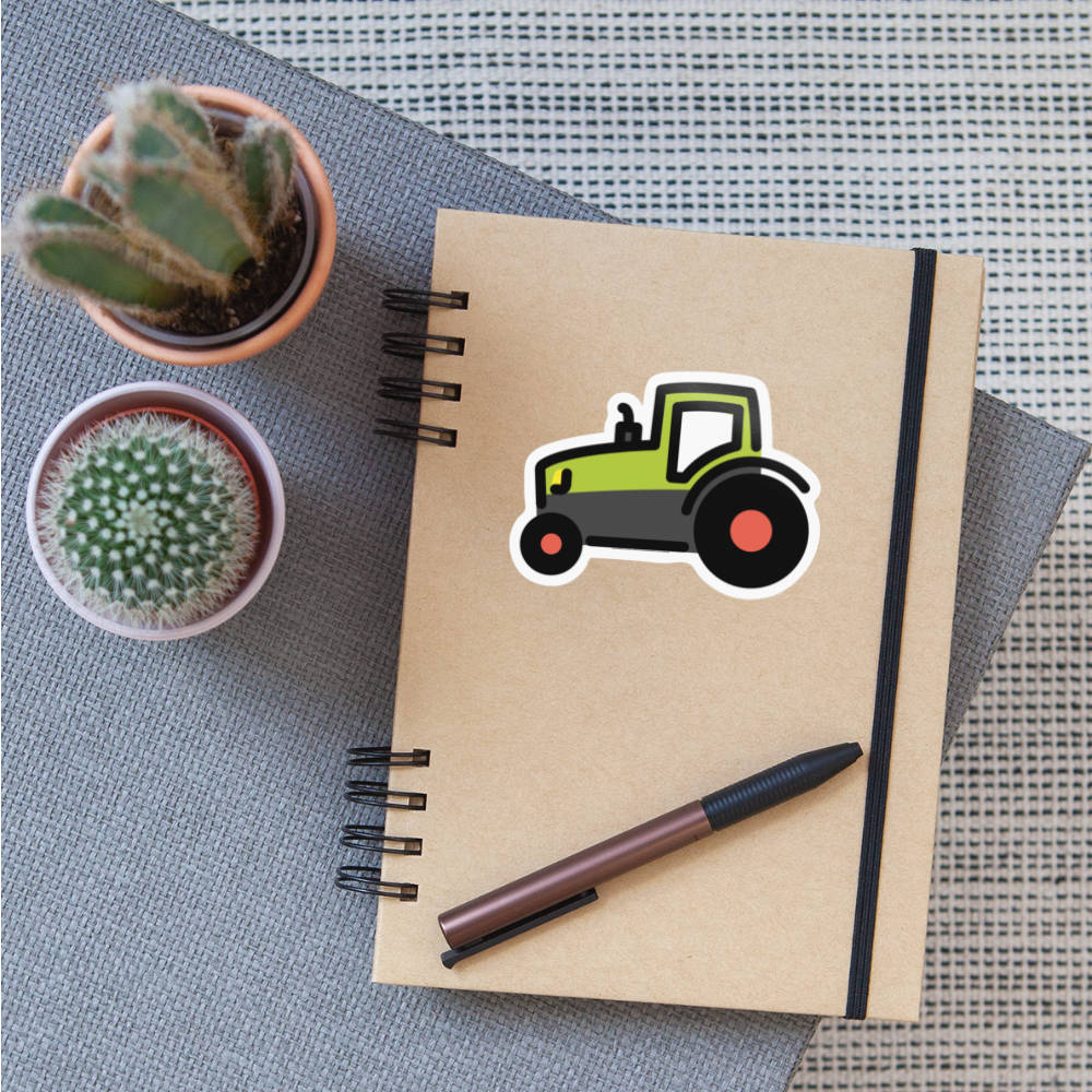 Tractor Moji Sticker - Emoji.Express - white glossy