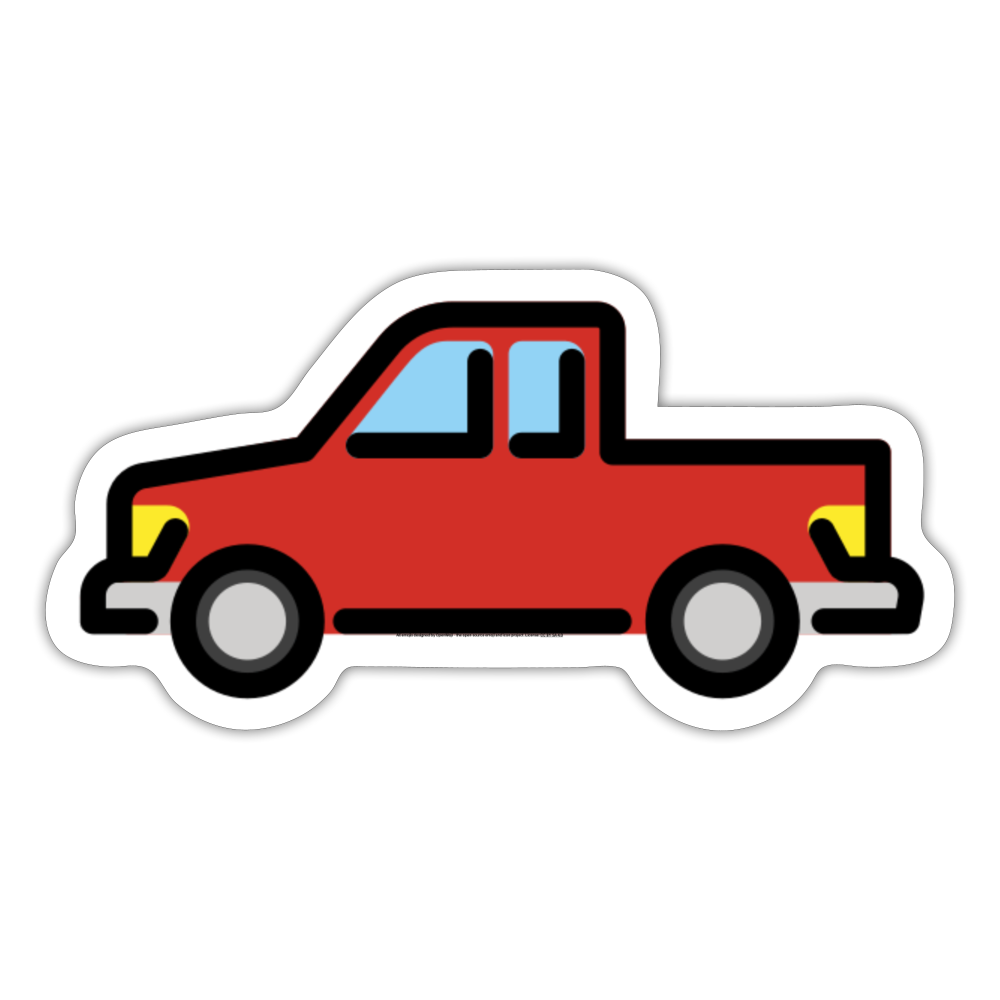 Pickup Truck Moji Sticker - Emoji.Express - white matte