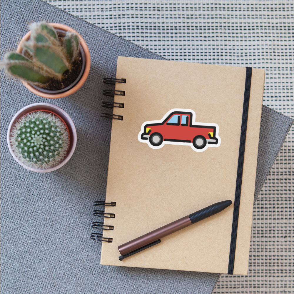 Pickup Truck Moji Sticker - Emoji.Express - white matte