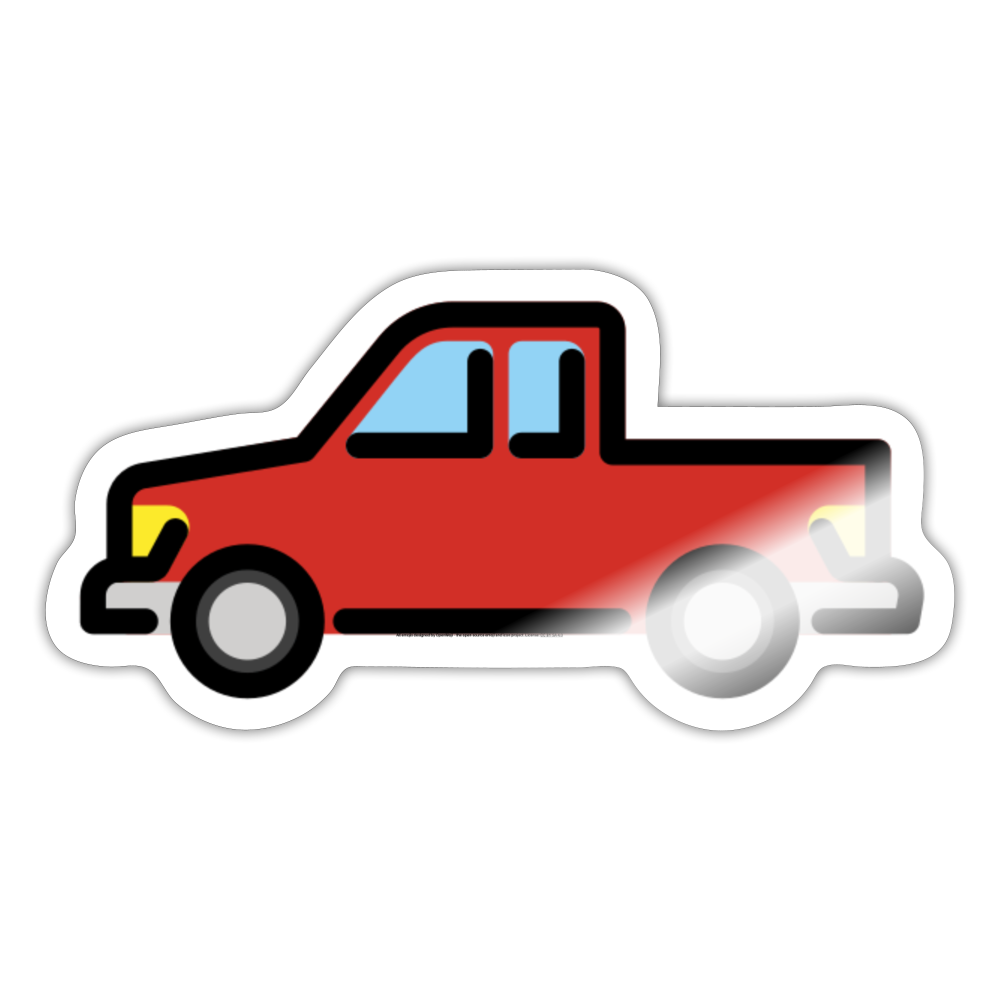 Pickup Truck Moji Sticker - Emoji.Express - white glossy